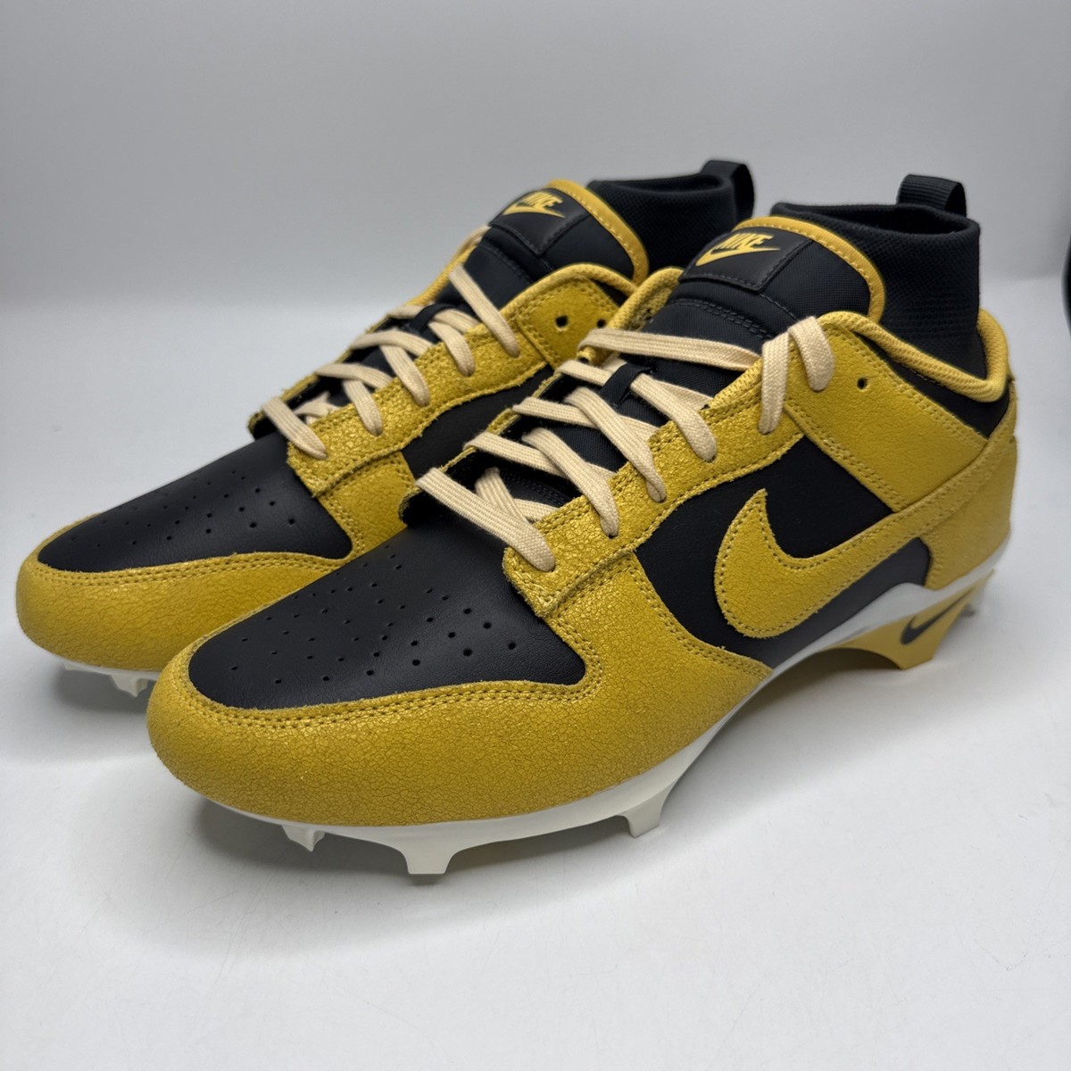 Nike Alpha Menace 4 Dunk black Yellow Flare Cleats Men's 11.5