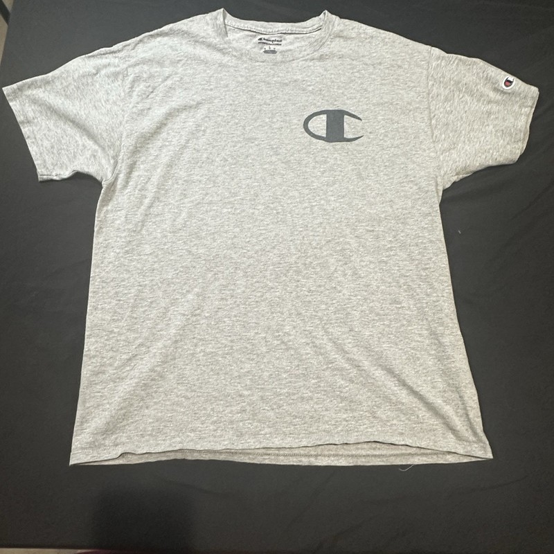 Champion Tbrowback Vintage Men's Graphic Tee, Size Large - Oxford Gray