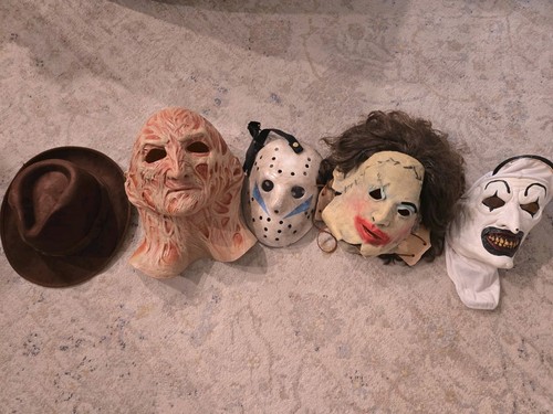 Halloween Masks Lot (Terrifier, Jason, Leatherface And Freddy)