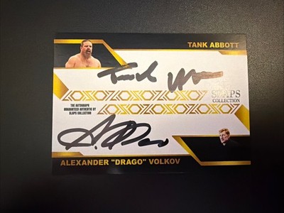 SLAPS Collection Dual Autograph Alexander ''Drago'' Volkov Tank Abbott MMA Card