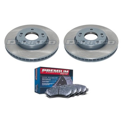 For Hyundai Sonata 10 DuraGo Premium Plain Front Brake Kit w Semi-Metallic Pads