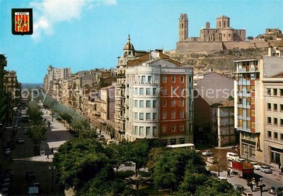 Lleida Avinguda del Caudillo i Seu Antiga al fons