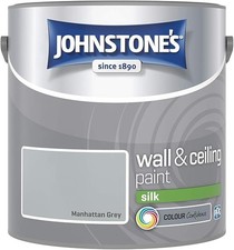 Johnstone's Wall & Ceiling Paint Silk Emulsion Smooth Finish Tin 2.5L All Colors