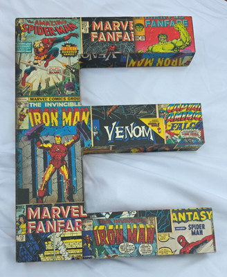 Marvel Comics Letter E Super Hero 10'' Standing or Wall Decor Spiderman,Iron Man+
