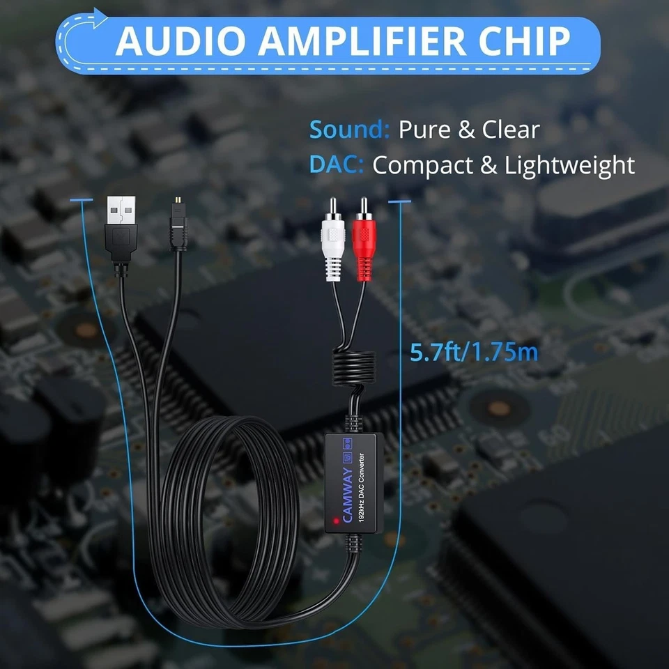 Digital to Analog Audio Converter Optical to RCA Converter Spdif to Rca192Khz - Image 3 of 4