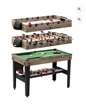 48" 3-in-1 Multi Game, Pool Table, Air Hockey, Foosball Table -MD Sports 