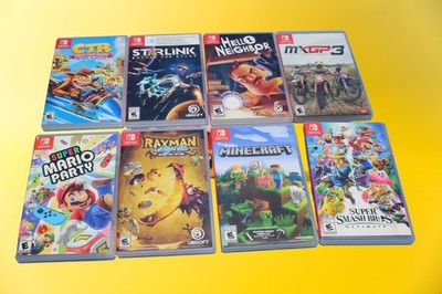 Nintendo Switch Lot of 8 EMPTY Cases w/ Artwork - Minecraft Mario Rayman CTR