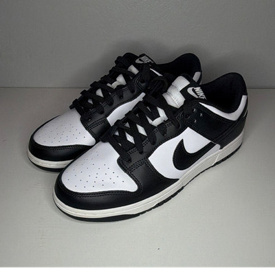 Nike Dunk SB Men's Low Top Leather Sneakers Black/White Colorblock Lace Up