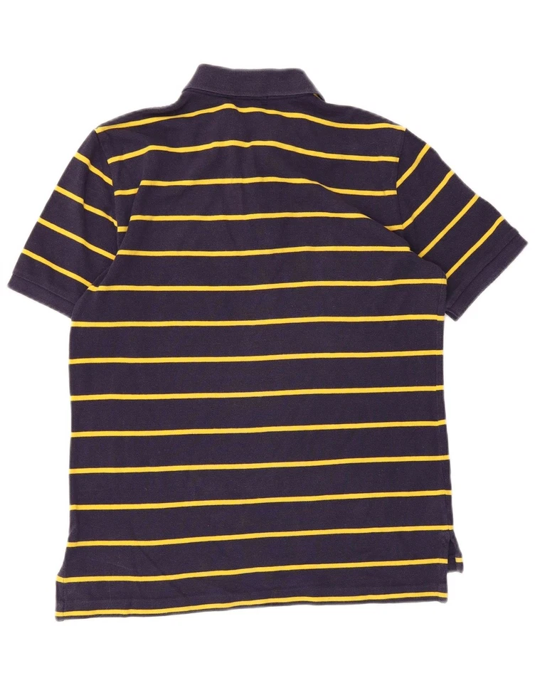 POLO RALPH LAUREN Boys Polo Shirt 14-15 Years Large  Navy Blue Striped DU17 - Image 2 of 3