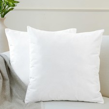 Encasa XO Velvet Throw Pillow Covers 24x24 in 60x60 cm White Pack of 2