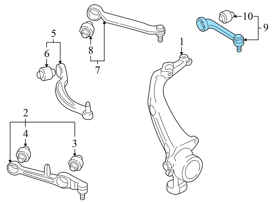 AUDI A6 QUATTRO 1998-2004 - BRAZO DE CONTROL DELANTERO IZQUIERDO SUPERIOR TRASERO 8E0407509A Foto 3 de 4