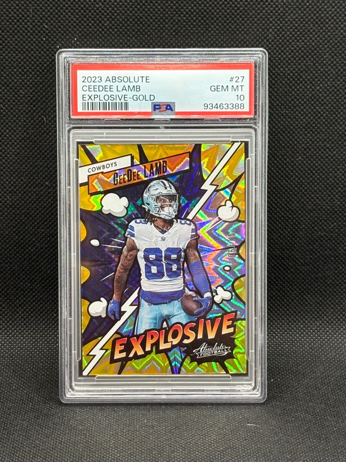 2023 Panini Absolute Ceedee Lamb Gold Explosive /10 PSA 10