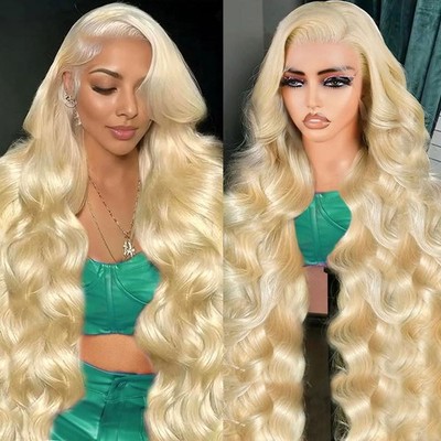 30 Inch 613 13x6 Lace Front Wig Human Hair 210 Density Blonde Lace Front Wigs...