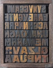 Antik Vintage Buchdruck Montage Druck Blöcke Art gerahmt Kunst