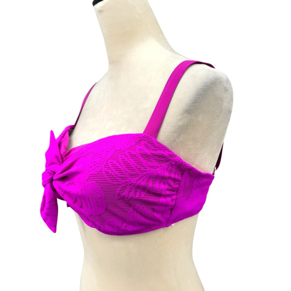 Top de bikini estilo sujetador con aros delantero lazo púrpura magenta Athena Sun Daze 12 Foto 2 de 4