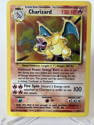 Charizard 4/102 Holo Rare Base Set Unlimited Pokemon TCG WOTC LP Possible Grade?