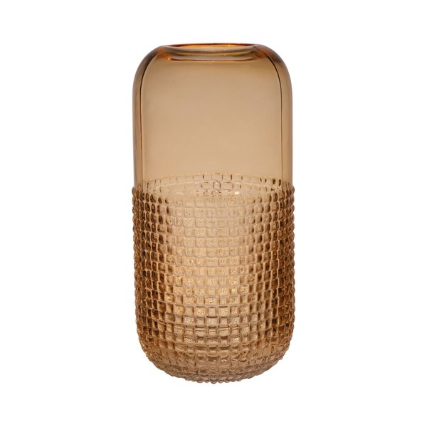 Inna-Glas Blumenvase Glas, Muster Unterhalb, Orange-Braun-Klar, 25 Cm, Ø 12,5 Cm-image