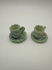 White Angel Miniature Tea Cups Saucers 1995 Young  s