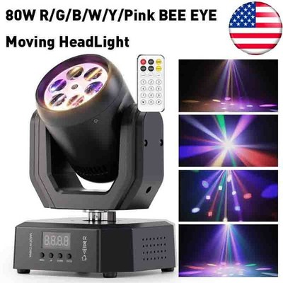 LED 6 Beam Moving Head Light 80W DMX RDM Remote Control For Home Party Wedding