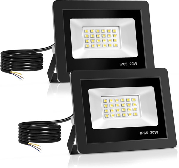 Realky Focos LED Exterior 2 Pcs, 20W IP65 Impermeable Foco Proyector 24 LED