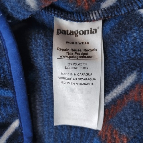 Patagonia Aztec Synchilla Snap-T Pullover Fleece Jacket Mens Large Blue Red - Picture 11 of 22