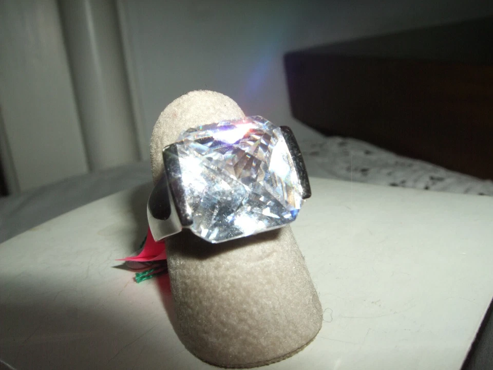 ANELLO GIOIELLO RING ZIRCONE CUBICO DIAMANTE SOLITARIO ARGENTO 925 STERLING 16 - Immagine 2 di 4