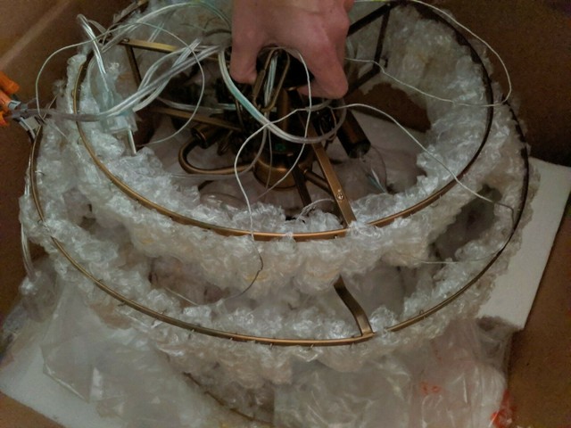 Pottery Barn Clarissa Crystal Drop Rectangular Chandelier Regular