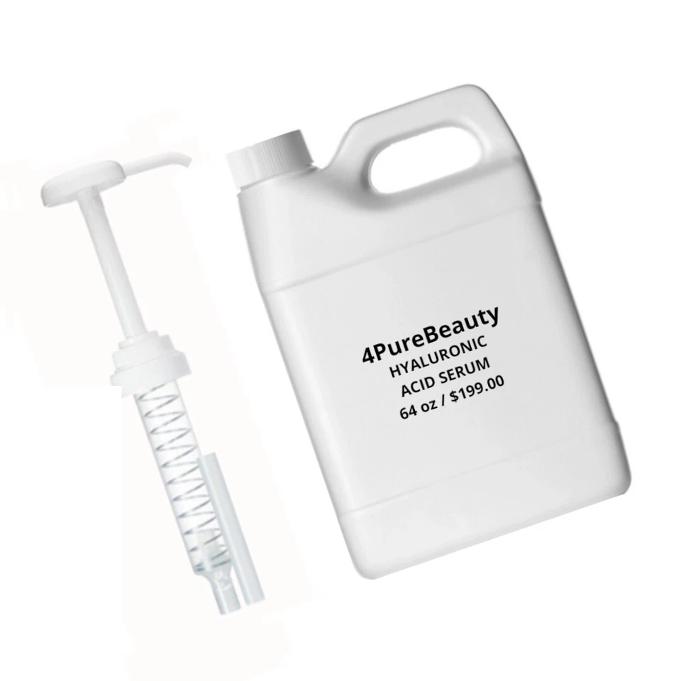 Half Gallon (64 oz) Hyaluronic Acid Serum with Pump, Hydrating HA BULK WHOLESALE - Image 2 of 2