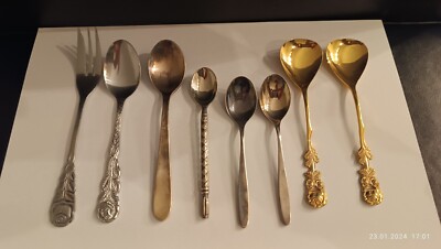 Löffel  und 1 Kleine Gabel Gesamt  11 Teile Versilbert Vergoldet