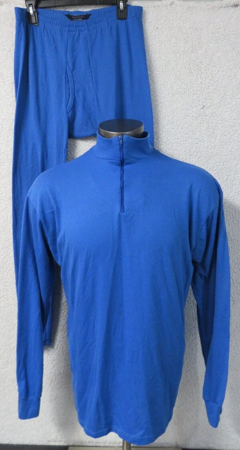 Mens Vintage The North Face Base Layer Track Suit 1/4 Zip With Pants Blue USA XL