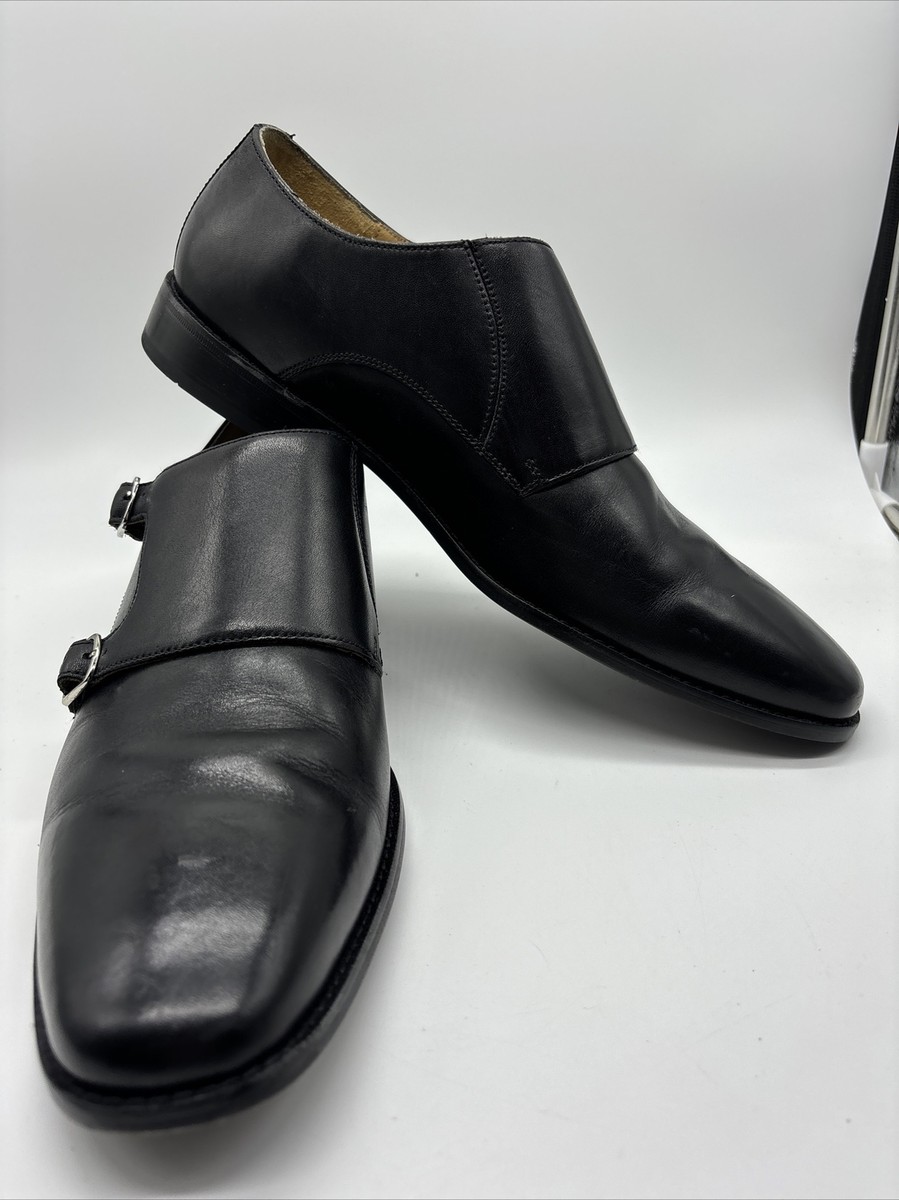 Cole Haan C12444 Mens 13M Giraldo Double Monk Strap Black Leather 