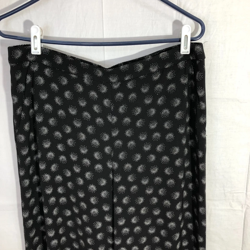 Halogen Wide Leg Ivory Black Solar Dot Nordstrom Elastic Waist Pants SZ L NWT - Image 2 of 4