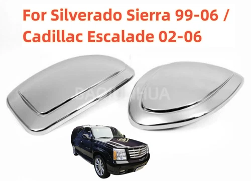 2X For Silverado Sierra 99-06 / Cadillac Escalade 02-06 Chrome Side Mirror Cover