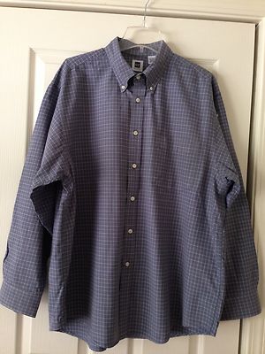 GAP 100% COTTON MENS BLUE LONG SLEEVE SHIRT - SIZE LARGE