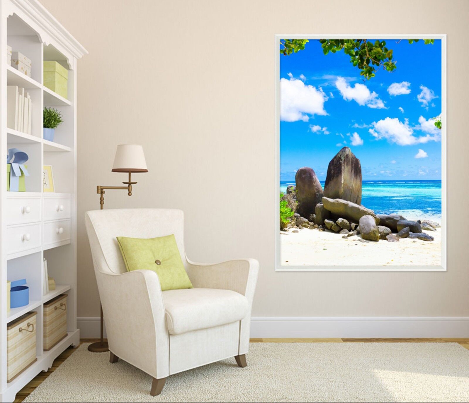 3D Large Stone Beach 6 Framed Poster Home Decor Print Painting Art AJ Specjalna cena tania