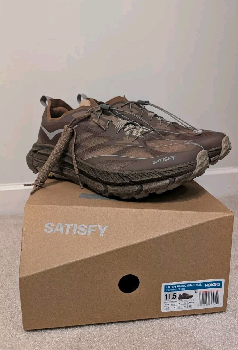 Hoka x Satisfy Mafate 4 Speed Lite, Size 11.5, Rubber (Brown) | eBay