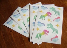 Mrs. Grossman Lot of Five Sticker Sheets ~ Watercolor Unicorns