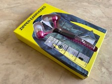 Zipper Style In-Ear Zip Hands-free Headphones Earphone w/Mic-controls PINK 
