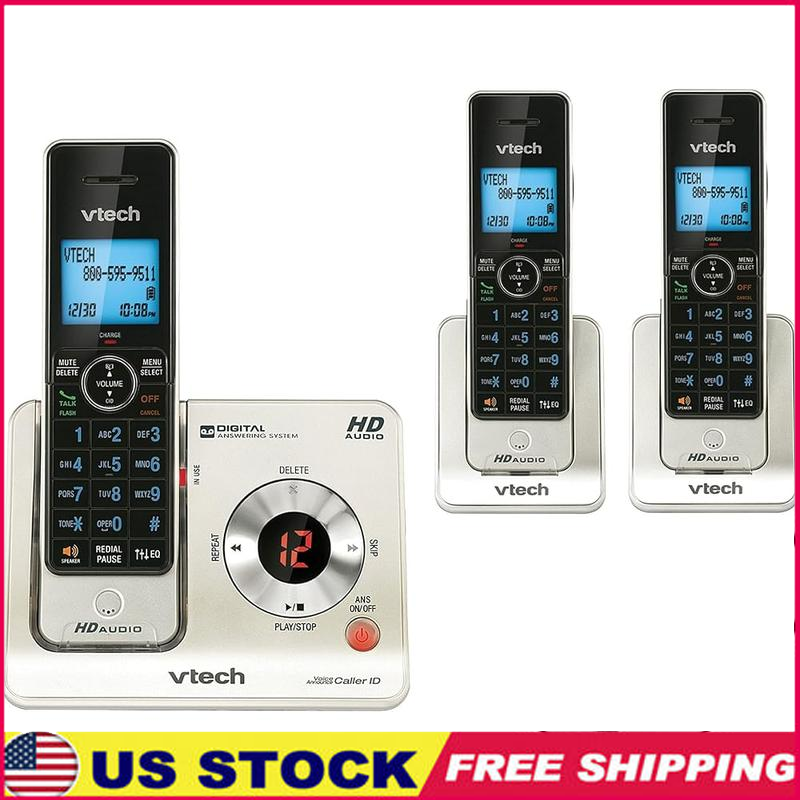 DECT 6.0 Expandable Cordless Phone W/ Answering System Caller ID 3 Handsets New