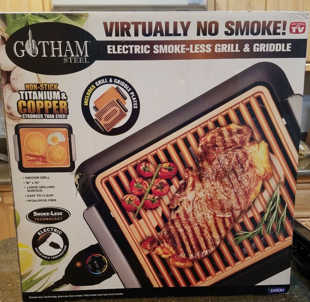 Gotham Steel Smokeless Electric Indoor Grill & Griddle Portable