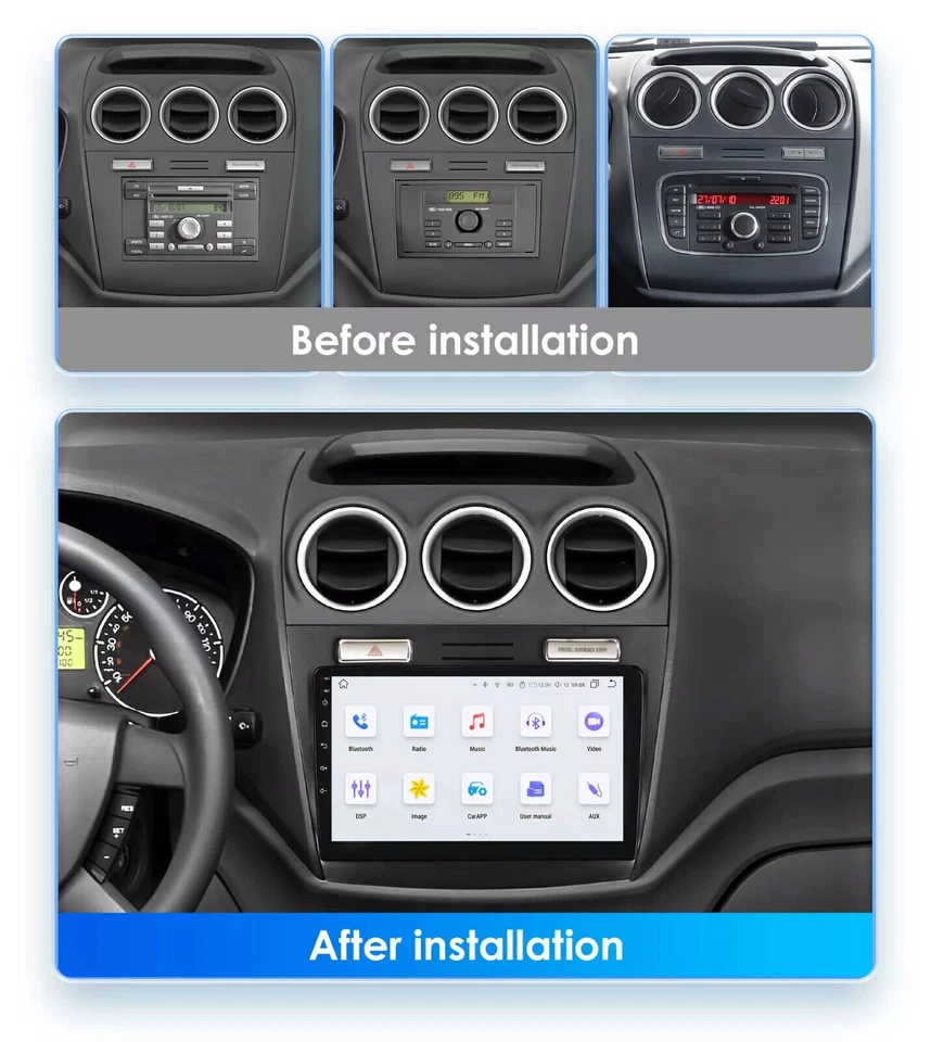 For 2010-2014 Ford Transit Connect Android 14 Apple Carplay Car GPS Stereo Radio Foto 3 de 4