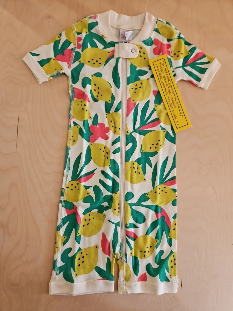NWOT HANNA ANDERSSON ZESTY CITRUS SHORTIE SLEEPER PAJAMAS 85 2T