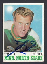 Tom Reid Hand Signed 1970-71 Topps Hockey Card #43 North Stars COA