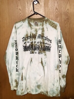 Vintage 1990s Dropkick Murphys Long Sleeve T-shirt Do or Die Tie Dye Pro-Union M