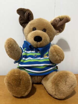 Build-A-Bear Puppy With Original Polo One Dark Ear. HAS SOUND Bark 