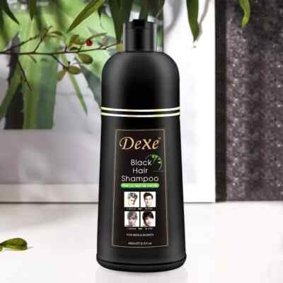 DeXe Black Hair Shampoo 400 ml - 5 Minuten sofortige Haarschwärzung - 2-in-1 Shampoo