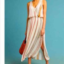 Astr the Label sz small embroidered sheer oversized maxi dress NWOT
