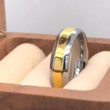 Two Tone Tungsten Ring High Quality Wedding Ring Couple Band Hubby & Wifey Gifts