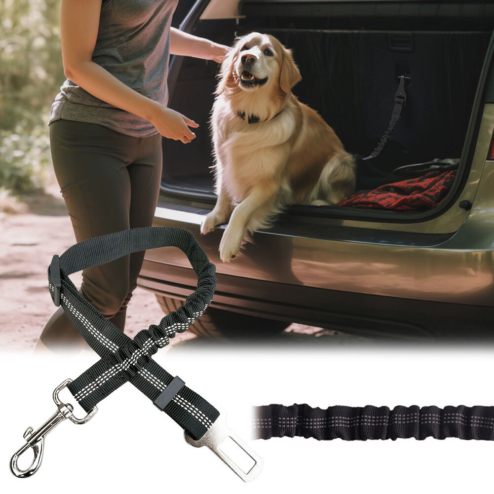Elastic Lead Puppy Travel Car Safety Rope Reflective Retractable Dog
