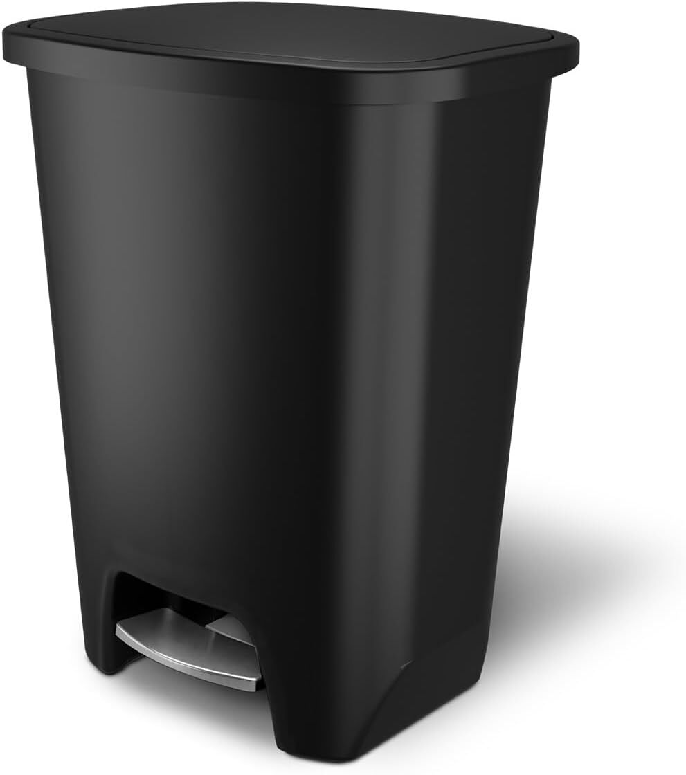 20 Gallon Trash Can - Plastic Kitchen Waste Bin With Odor Protection Of Lid...